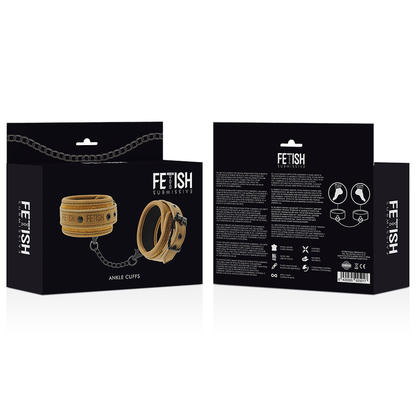 FETISH SUBMISSIVE ORIGIN - VEGAN LEATHER ANKLE CUFFS WITH NEOPRENE LINING