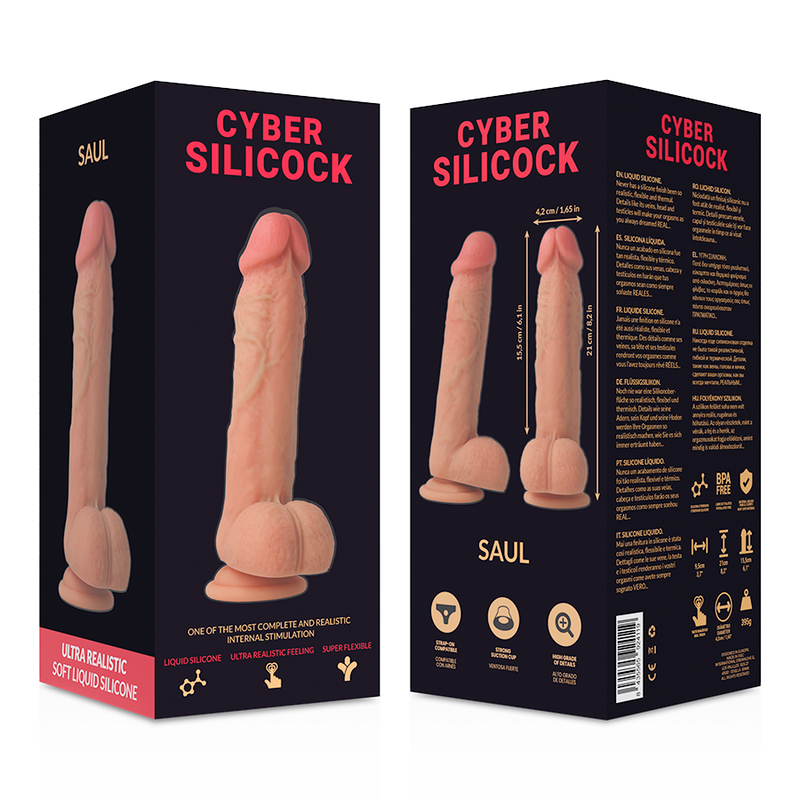 CYBER SILICOCK - ARNÉS SILICONA LIQUIDA SAUL 15.5 CM -O- 4.2 CM
