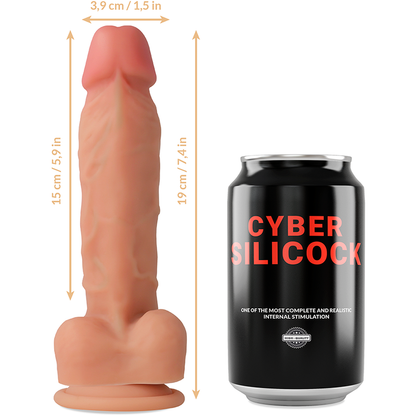 CYBER SILICOCK - ARNÉS SILICONA LIQUIDA OLIVER 19 CM -O- 3.9 CM
