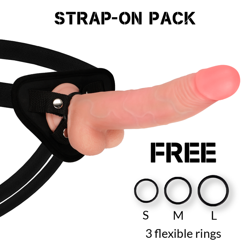 ROCKARMY - HARNESS + DUAL DENSITY LEOPARD REALISTIC DILDO 23 CM -O- 4.77 CM