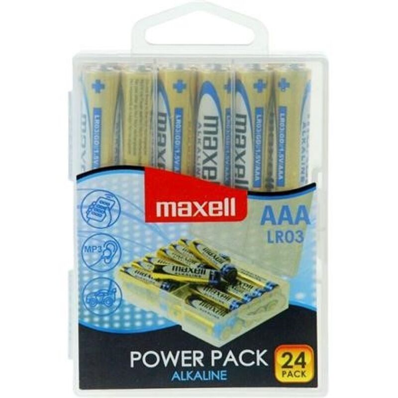 MAXELL - AAA ALKALINE BATTERI LR03 PACK*24 BATTERIER