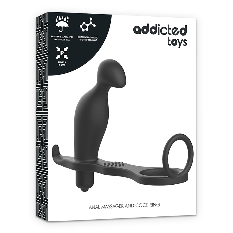 ADDICTED TOYS - BUTT PLUG WITH SILICONE RING BLACK 12 CM