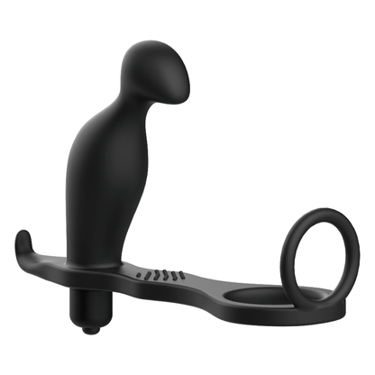 ADDICTED TOYS - PLUG ANAL AMB ANELL SILICONA NEGRE 12 CM