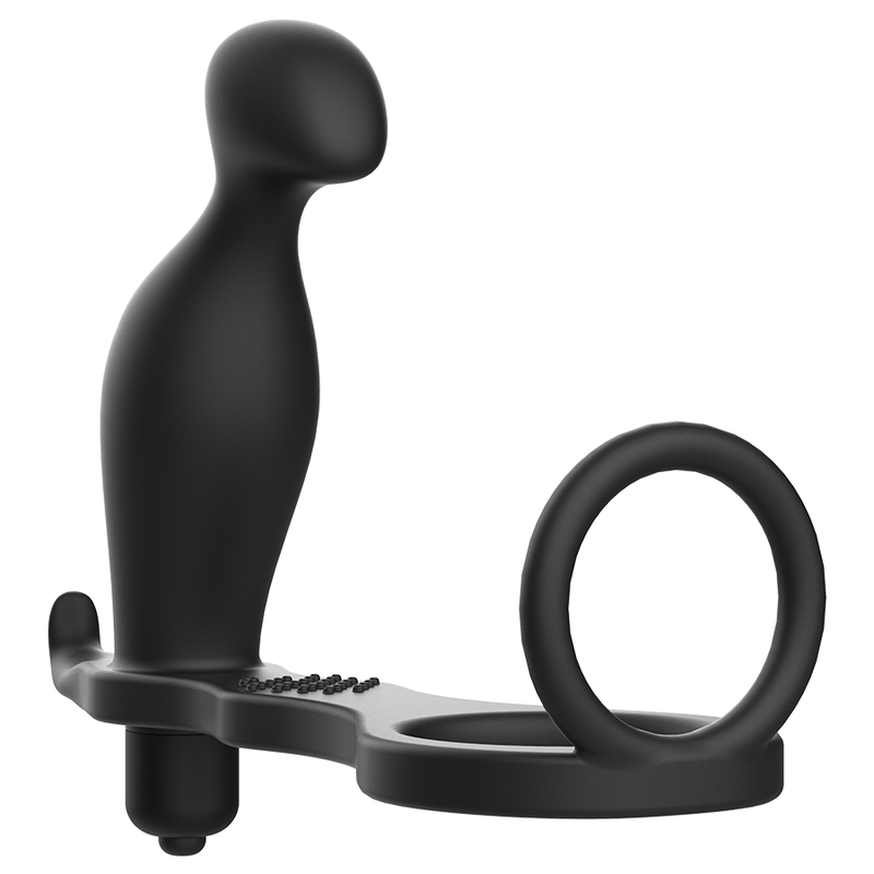 ADDICTED TOYS - PLUG ANAL AMB ANELL SILICONA NEGRE 12 CM