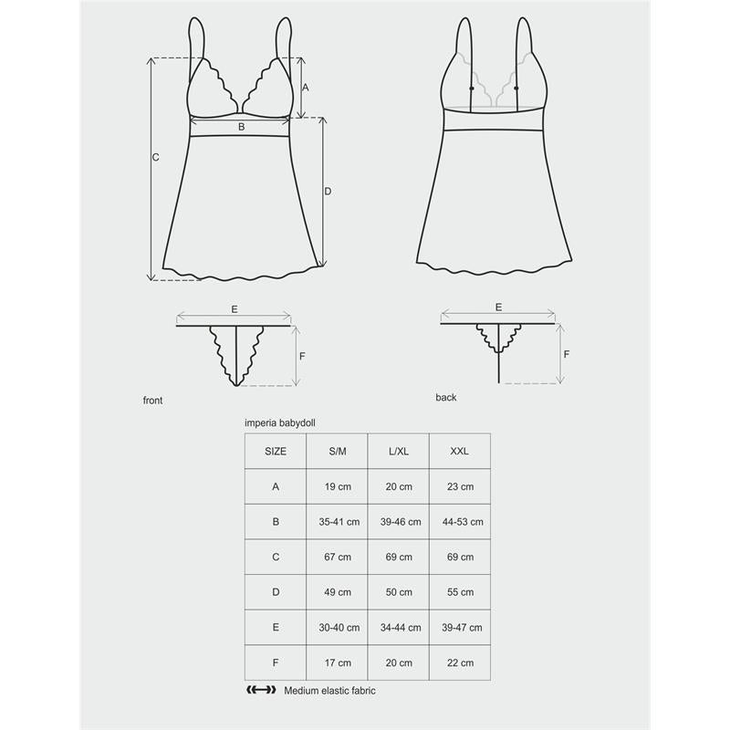 OBSESSIVE - IMPERIA BABYDOLL Y TANGA COLOR