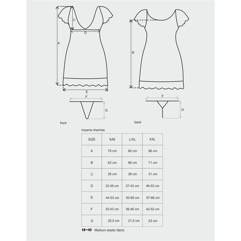 OBSESSIVE - IMPERIA CHEMISE Y TANGA COLOR