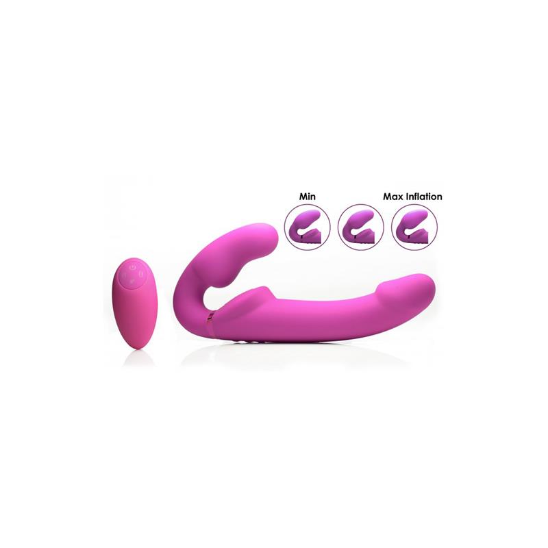 STRAP U - INFLATABLE VIBRADOR DOBLE FUNCION INFLABLE CONTROL REMOTO ROSA