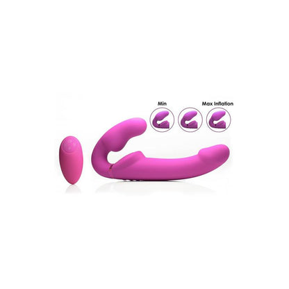 STRAP U - INFLATABLE VIBRADOR DOBLE FUNCION INFLABLE CONTROL REMOTO ROSA