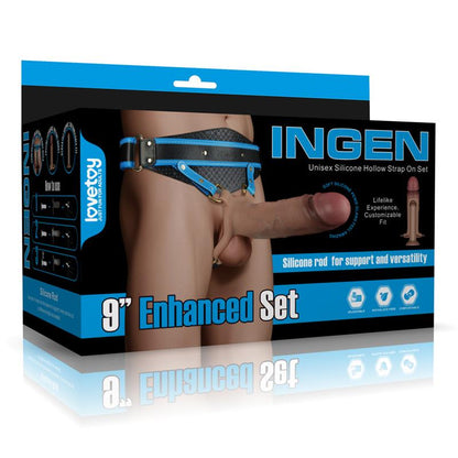 LOVETOY - INGEN ARNÉS AJUSTABE CON DILDO HUECO 9 ENHANCED SET XS/S/M
