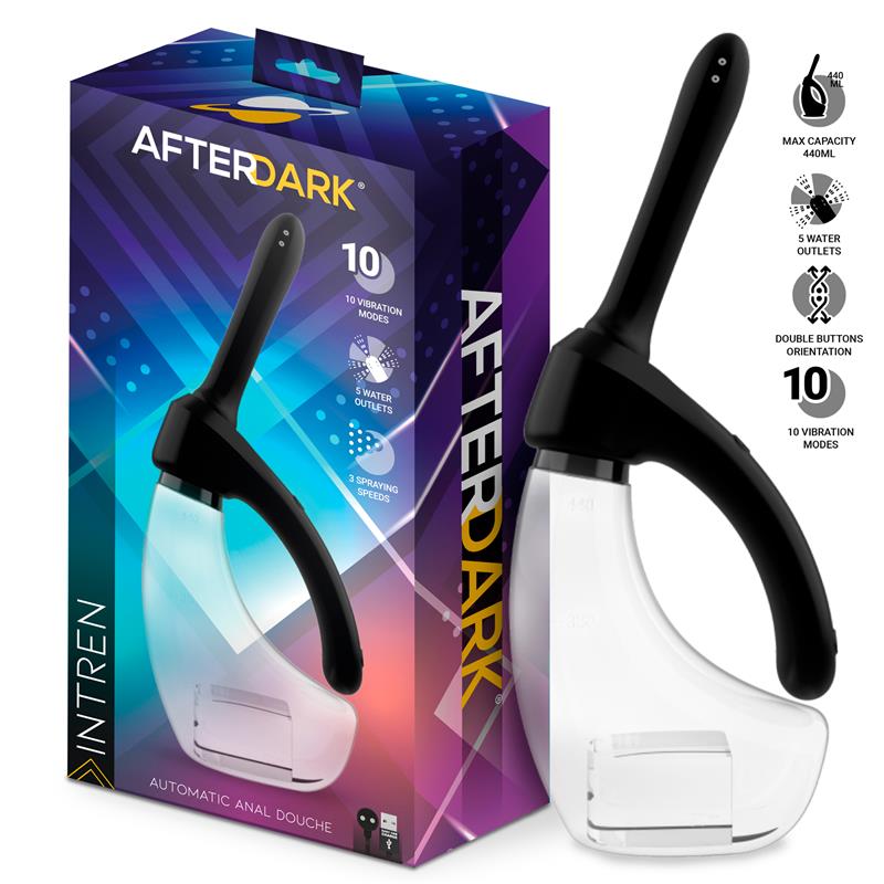 AFTERDARK - INTREN DUCHA ANAL AUTOMÁTICA CON VIBRACIÓN Y 5 SALIDAS DE AGUA 440 ML