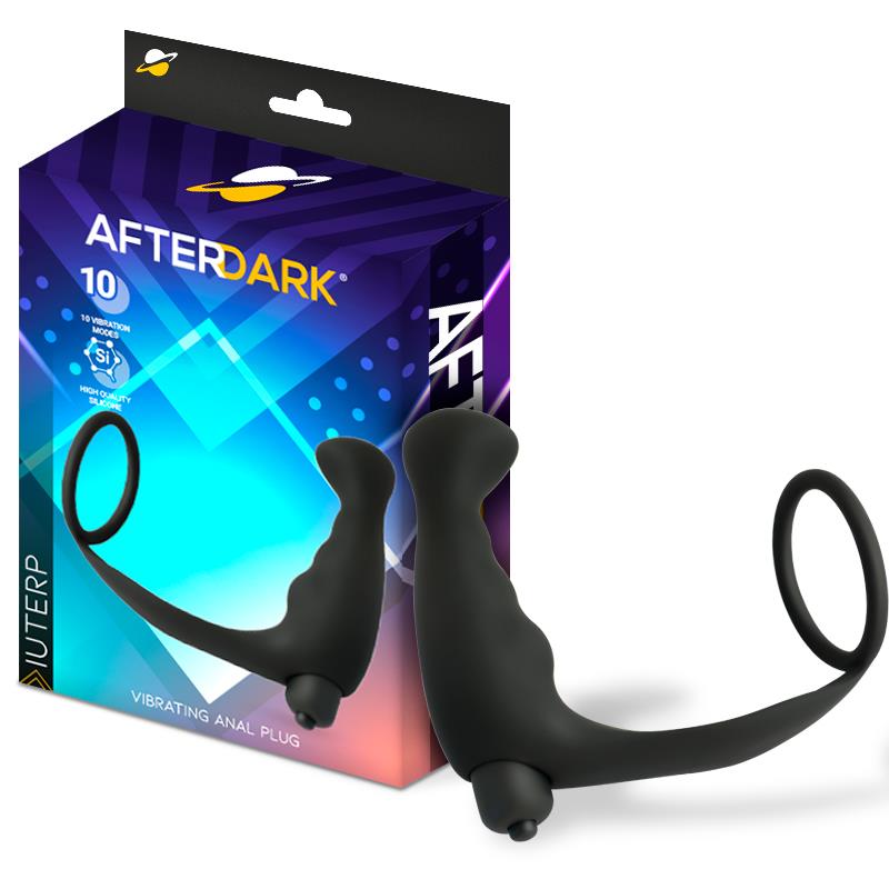 AFTERDARK - IUTERP PLUG ANAL CON VIBRACIÓN Y ANILLO PARA EL PENE
