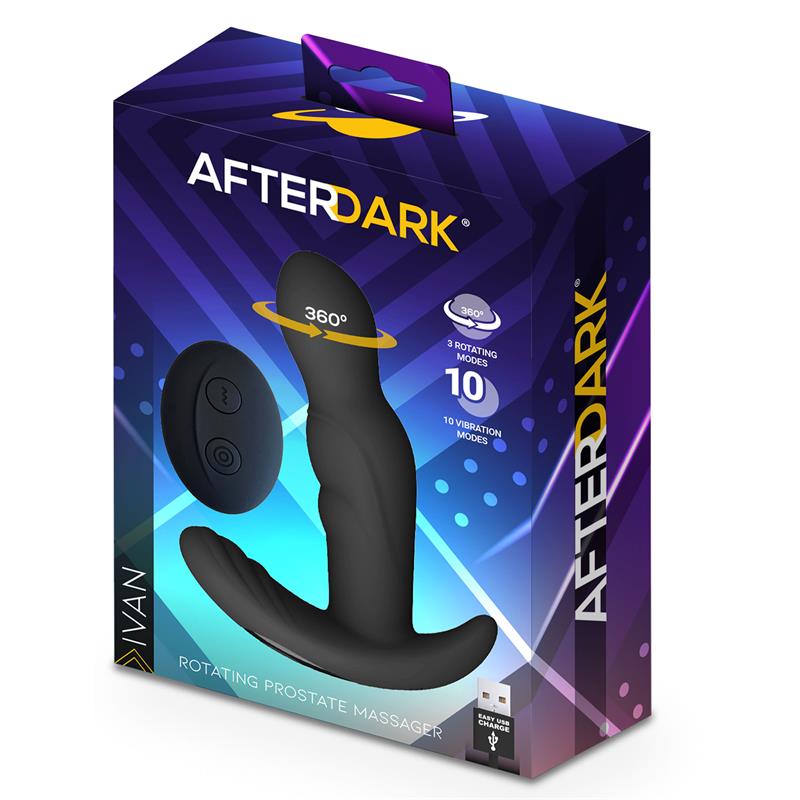 AFTERDARK - IVAN MASAJEADOR PROSTÁTICO CON VIBRACIÓN Y ROTACIÓN 360º Y CONTROL REMOTO