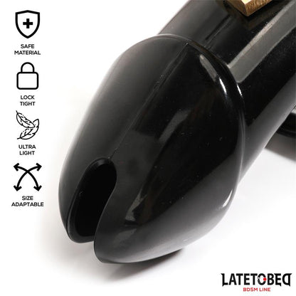 LATETOBED BDSM LINE - JAULA DE PENE DE CASTIDAD LONG NEGRO