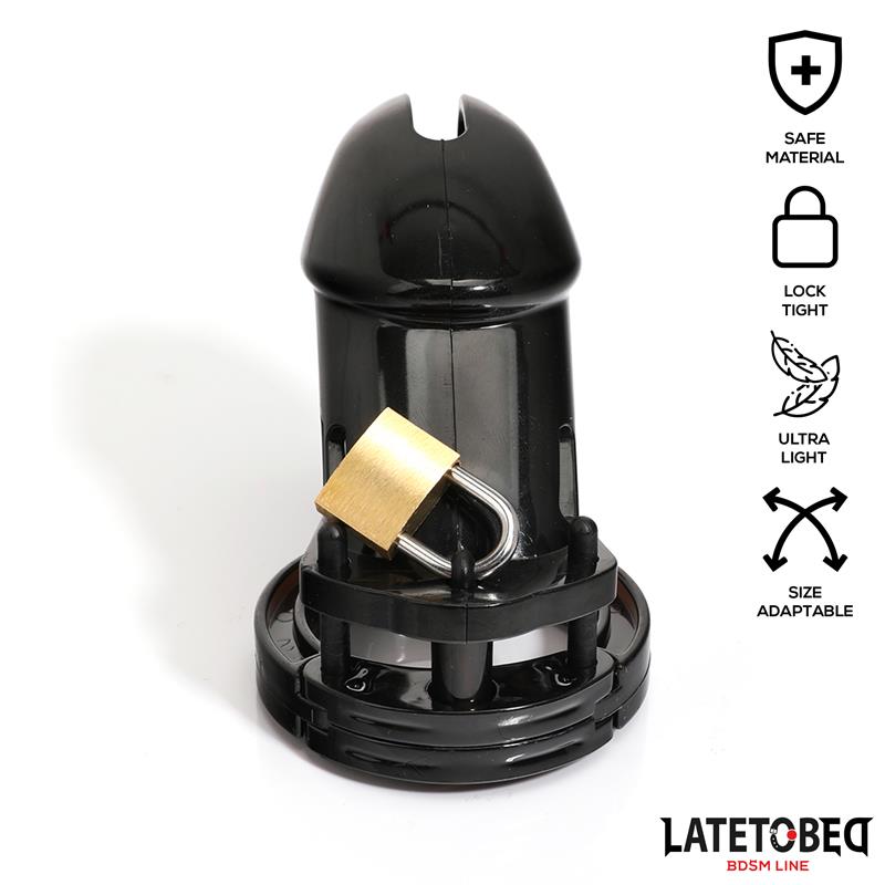 LATETOBED BDSM LINE - JAULA DE PENE DE CASTIDAD LONG NEGRO