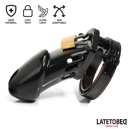 LATETOBED BDSM LINE - JAULA DE PENE DE CASTIDAD LONG NEGRO