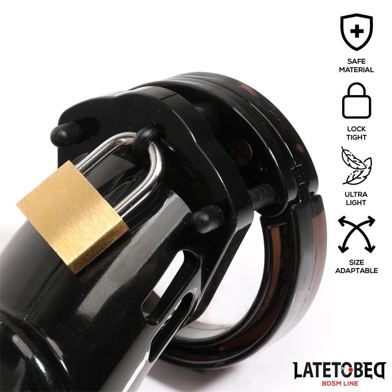 LATETOBED BDSM LINE - JAULA DE PENE DE CASTIDAD LONG NEGRO