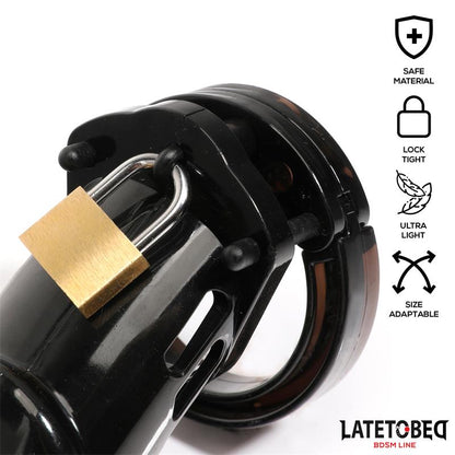 LATETOBED BDSM LINE - JAULA DE PENE DE CASTIDAD LONG NEGRO