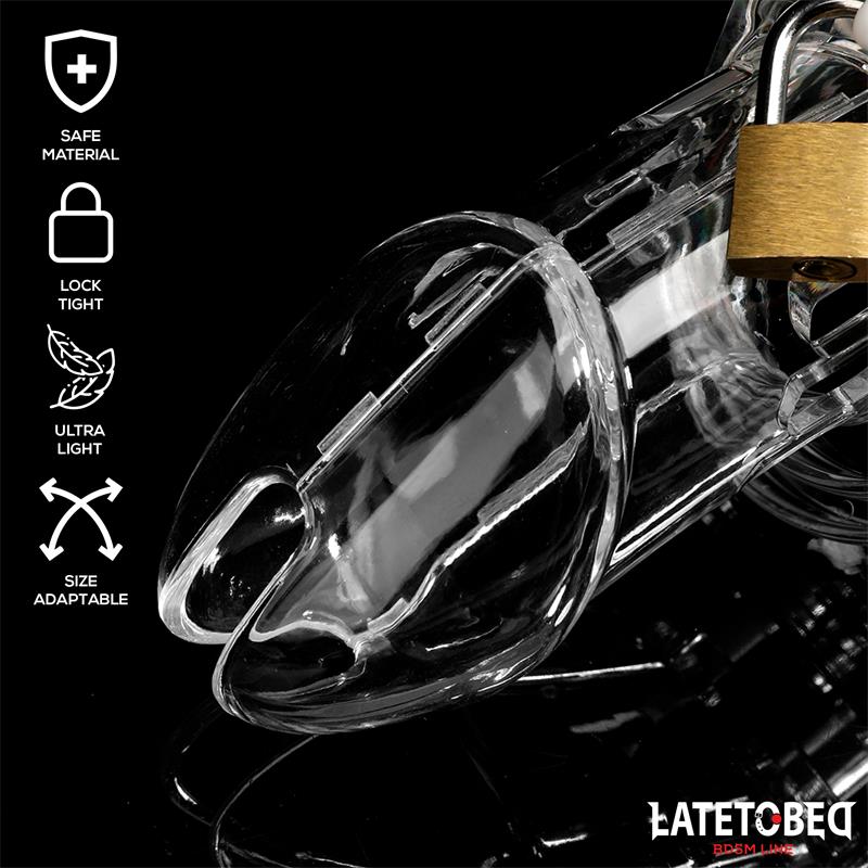LATETOBED BDSM LINE - JAULA DE PENE DE CASTIDAD LONG TRANSPARENTE