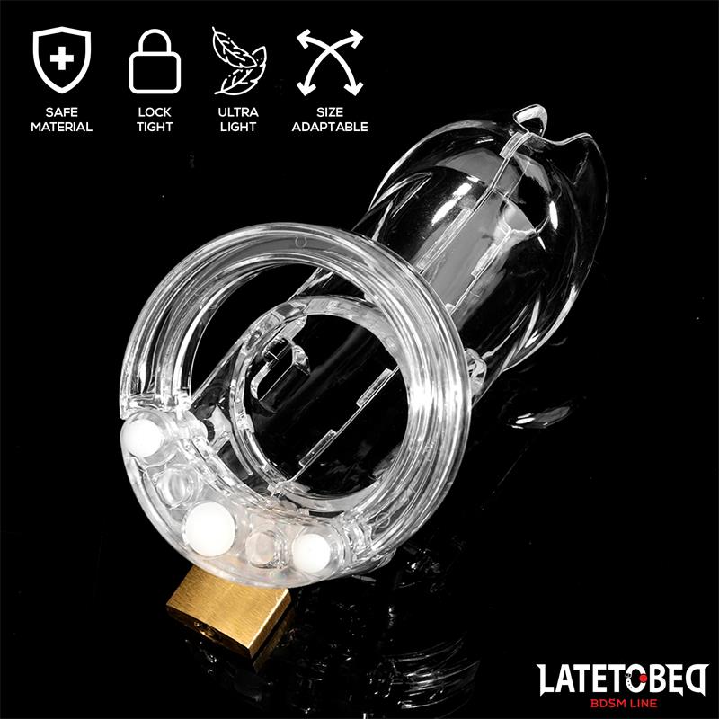 LATETOBED BDSM LINE - JAULA DE PENE DE CASTIDAD LONG TRANSPARENTE