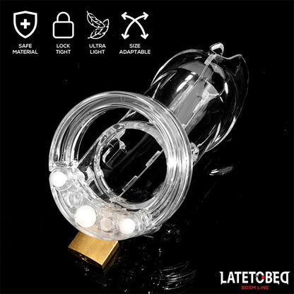 LATETOBED BDSM LINE - JAULA DE PENE DE CASTIDAD LONG TRANSPARENTE