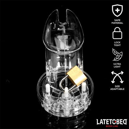 LATETOBED BDSM LINE - JAULA DE PENE DE CASTIDAD LONG TRANSPARENTE