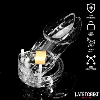 LATETOBED BDSM LINE - JAULA DE PENE DE CASTIDAD LONG TRANSPARENTE