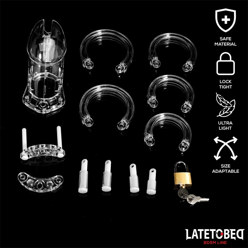 LATETOBED BDSM LINE - JAULA DE PENE DE CASTIDAD LONG TRANSPARENTE