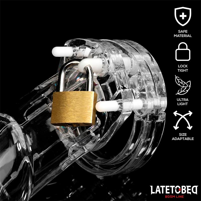 LATETOBED BDSM LINE - JAULA DE PENE DE CASTIDAD LONG TRANSPARENTE