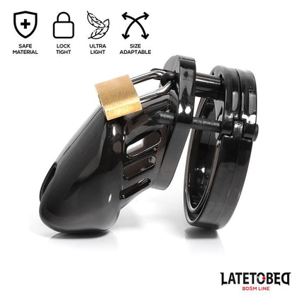 LATETOBED BDSM LINE - JAULA DE PENE DE CASTIDAD SHORT NEGRO
