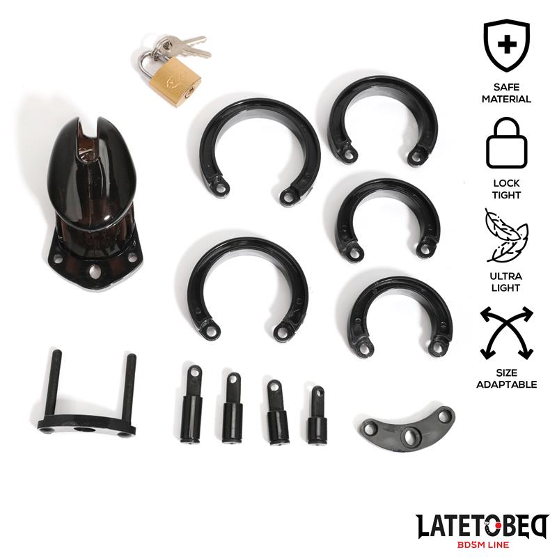 LATETOBED BDSM LINE - JAULA DE PENE DE CASTIDAD SHORT NEGRO