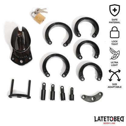 LATETOBED BDSM LINE - JAULA DE PENE DE CASTIDAD SHORT NEGRO