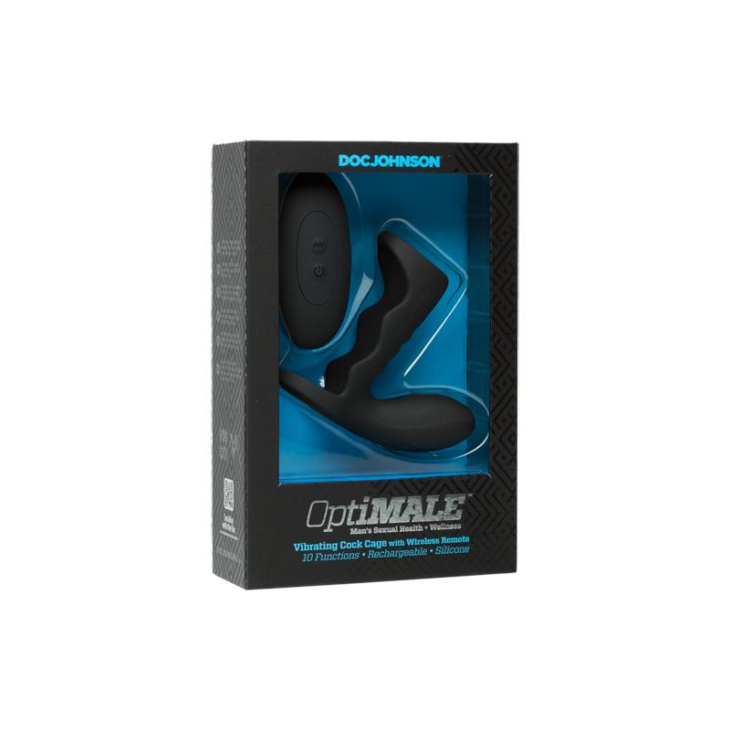 OPTIMALE - JAULA PARA EL PENE CON VIBRACIÓN Y CONTROL REMOTO NEGRO