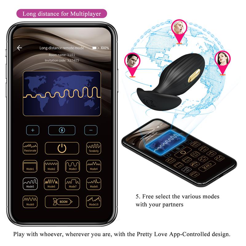 PRETTYLOVE - JEFFERSON PLUG ANAL CON ELECTROSHOCK Y APP