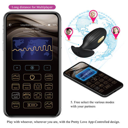 PRETTYLOVE - JEFFERSON PLUG ANAL CON ELECTROSHOCK Y APP