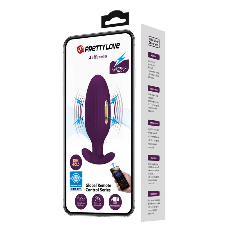 PRETTYLOVE - JEFFERSON PLUG ANAL CON VIBRACIÓN Y ELECTROSHOCK CON APP