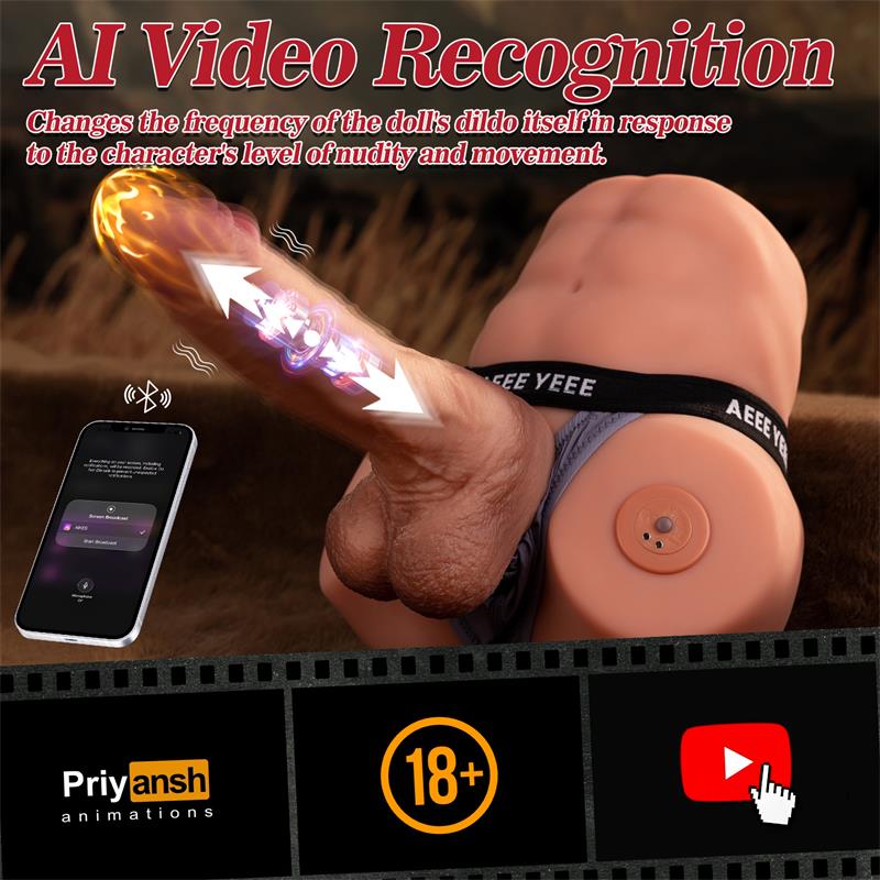 XISE - JONAH SEMI TORSO CON DILDO DESMONTABLE, THRUSTING Y APP 3.48 KG