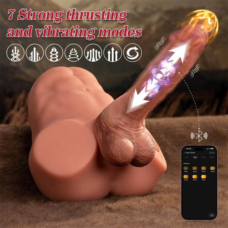 XISE - JONAH SEMI TORSO CON DILDO DESMONTABLE, THRUSTING Y APP 3.48 KG