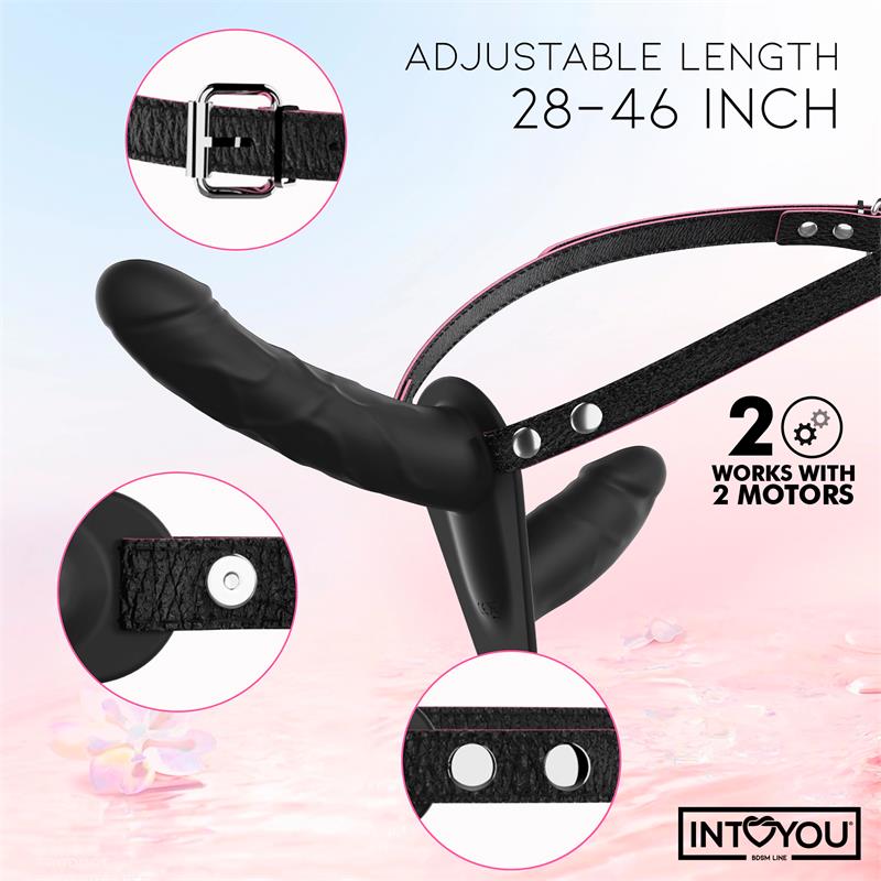 INTOYOU BDSM LINE - JORDAN ARNÉS DILDO DOBLE CON VIBRACIÓN Y CONTROL REMOTO