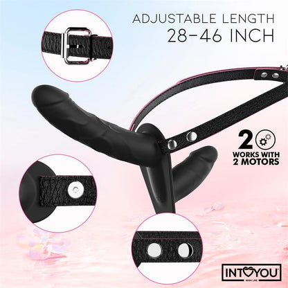 INTOYOU BDSM LINE - JORDAN ARNÉS DILDO DOBLE CON VIBRACIÓN Y CONTROL REMOTO