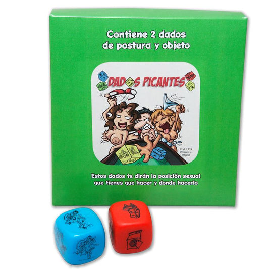 DIVERTY SEX - JUEGO 2 DADOS FLUORESCENTES POSTURA Y OBJETO