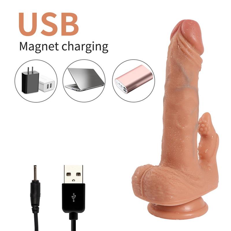 SHEQU - JULIAN DILDO CON 20 MODOS DE VIBRACIÓN Y ESTIMLADOR DE CLÍTORIS