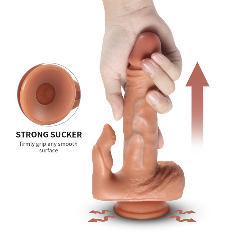 SHEQU - JULIAN DILDO CON 20 MODOS DE VIBRACIÓN Y ESTIMLADOR DE CLÍTORIS