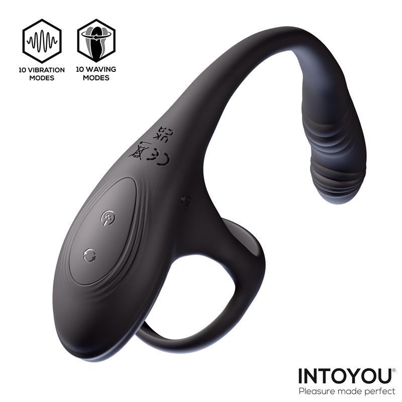 INTOYOU - KAMBER PLUG ANAL VIBRACIÓN Y WAVING 360º Y ESTIMULADOR TESTÍCULOS
