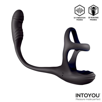 INTOYOU - KAMBER PLUG ANAL VIBRACIÓN Y WAVING 360º Y ESTIMULADOR TESTÍCULOS