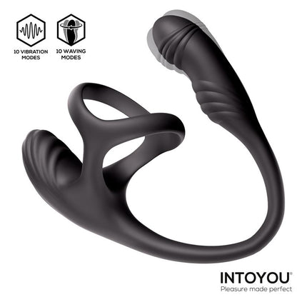 INTOYOU - KAMBER PLUG ANAL VIBRACIÓN Y WAVING 360º Y ESTIMULADOR TESTÍCULOS