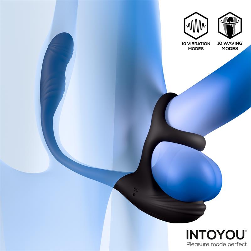 INTOYOU - KAMBER PLUG ANAL VIBRACIÓN Y WAVING 360º Y ESTIMULADOR TESTÍCULOS