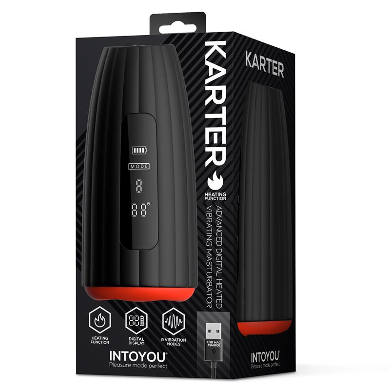 INTOYOU - KARTER MASTURBADOR AVANZADO CON VIBRACIÓN, CALOR Y PANTALLA DIGITAL