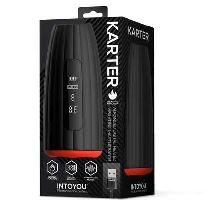 INTOYOU - KARTER MASTURBADOR AVANZADO CON VIBRACIÓN, CALOR Y PANTALLA DIGITAL