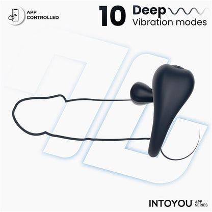 INTOYOU APP SERIES - KENNY ANILLO VIBRADOR CON ESTIMULADOR DE CLÍTORIS Y APP AZUL NOCHE