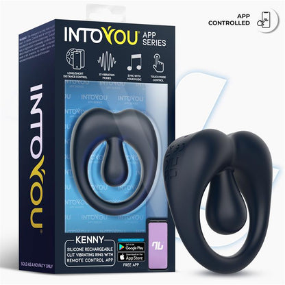 INTOYOU APP SERIES - KENNY ANILLO VIBRADOR CON ESTIMULADOR DE CLÍTORIS Y APP AZUL NOCHE